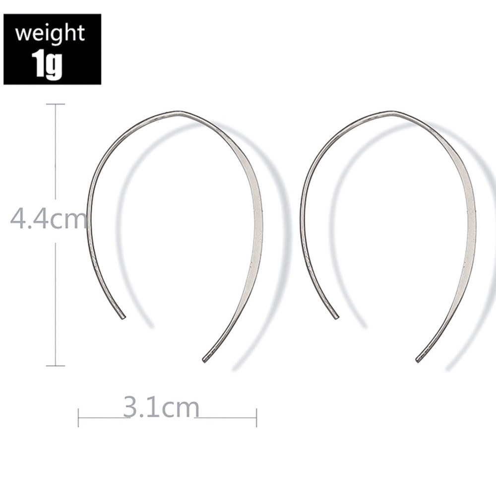 Silver “Upside Down U” Ear Wires - Picture 4 of 4